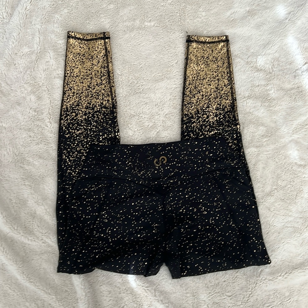 EUC black and gold foil legging